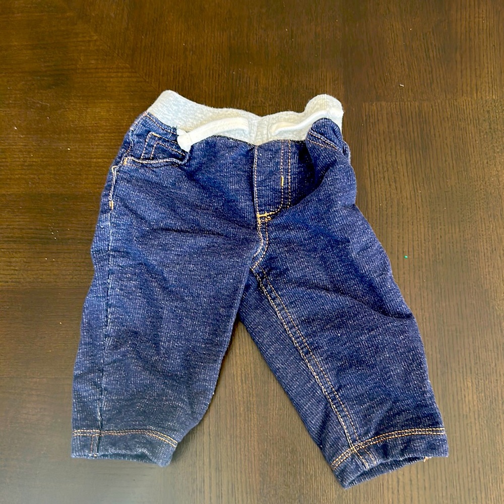 Navy blue, Carter’s baby jeans, 6 months